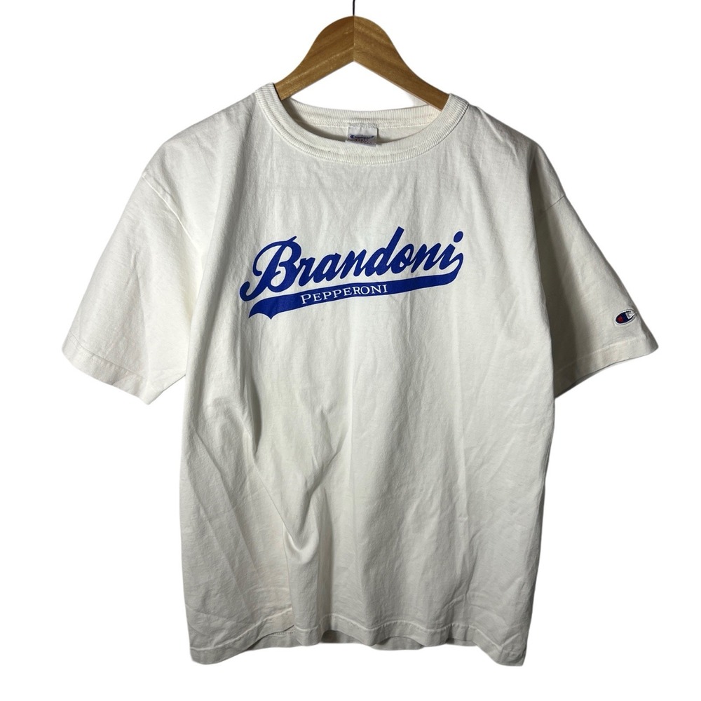 Champion T1011 Brandon's Pizza & Pasta Graphic T Shirt Mens Large White Made USA